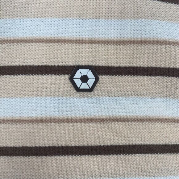Vintage South Pole Polo Shirt Mens XLarge Brown Stripes Authentic Collection - Picture 7 of 12